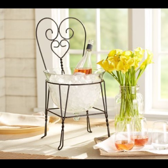 Pottery Barn Other - Pottery Barn Metal Wire Garden Chair Ice Bucket